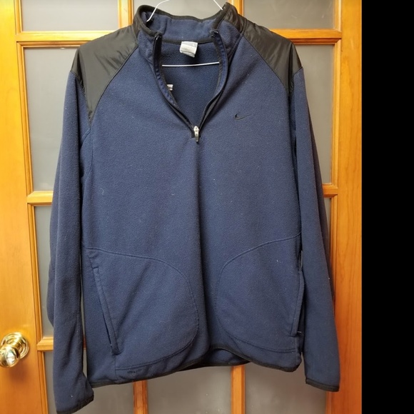 Nike Other - Nike fleece half-zip pullover black & navy sz L